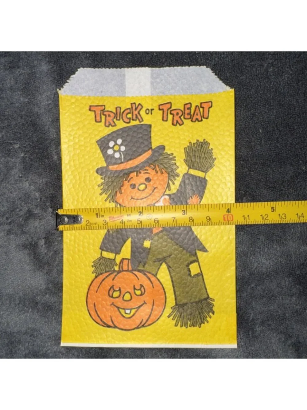 Lot Of 10 Vintage Scarecrow Pumpkin  Halloween Trick Treat Bags 1980s Ephemera